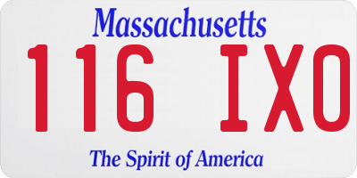 MA license plate 116IX0