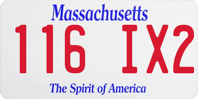 MA license plate 116IX2