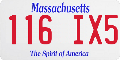 MA license plate 116IX5