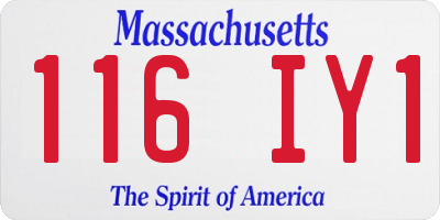 MA license plate 116IY1