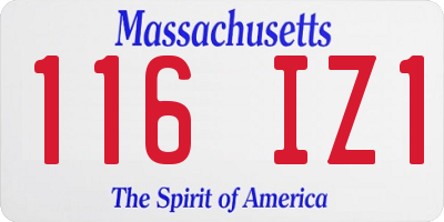 MA license plate 116IZ1