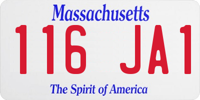 MA license plate 116JA1