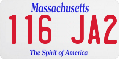 MA license plate 116JA2