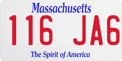 MA license plate 116JA6