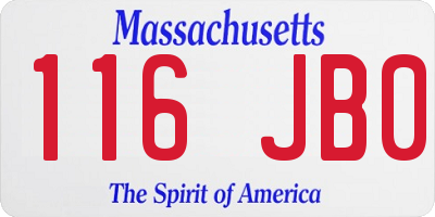 MA license plate 116JB0