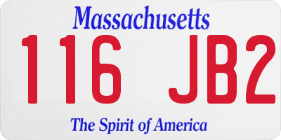 MA license plate 116JB2