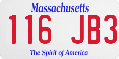 MA license plate 116JB3