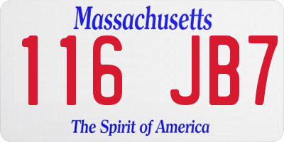 MA license plate 116JB7