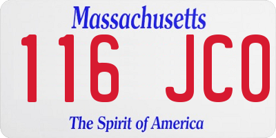 MA license plate 116JC0