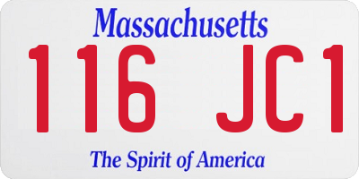 MA license plate 116JC1