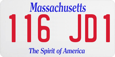 MA license plate 116JD1