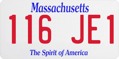 MA license plate 116JE1