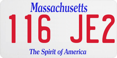 MA license plate 116JE2