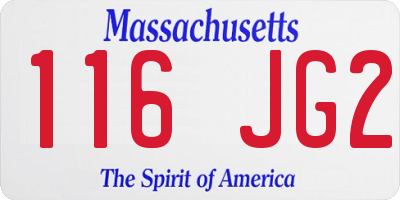 MA license plate 116JG2