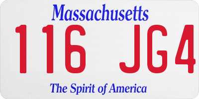 MA license plate 116JG4