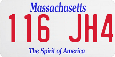MA license plate 116JH4