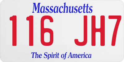MA license plate 116JH7