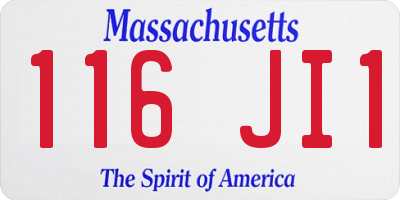 MA license plate 116JI1