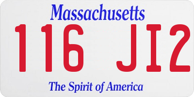 MA license plate 116JI2