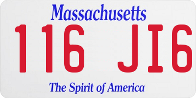 MA license plate 116JI6
