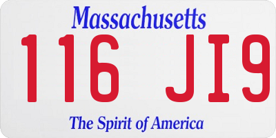 MA license plate 116JI9