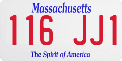 MA license plate 116JJ1