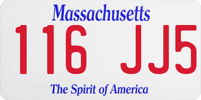 MA license plate 116JJ5
