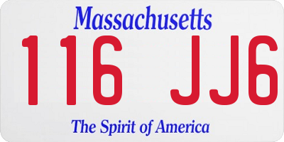 MA license plate 116JJ6