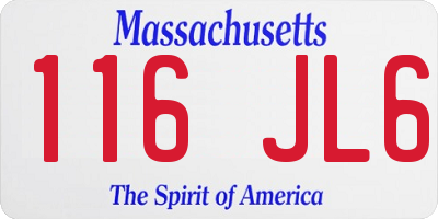 MA license plate 116JL6