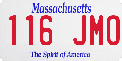 MA license plate 116JM0