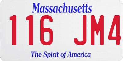 MA license plate 116JM4
