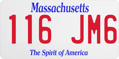 MA license plate 116JM6