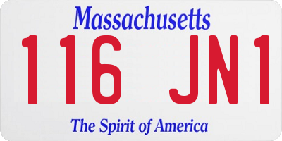 MA license plate 116JN1