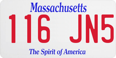 MA license plate 116JN5