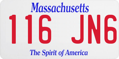 MA license plate 116JN6