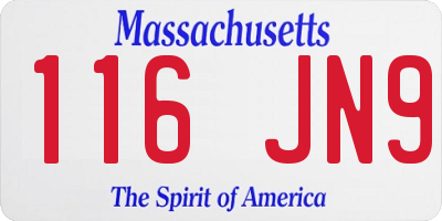 MA license plate 116JN9