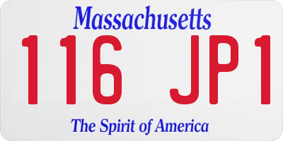 MA license plate 116JP1