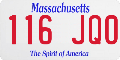 MA license plate 116JQ0