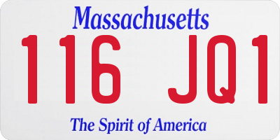 MA license plate 116JQ1