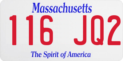 MA license plate 116JQ2