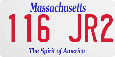 MA license plate 116JR2