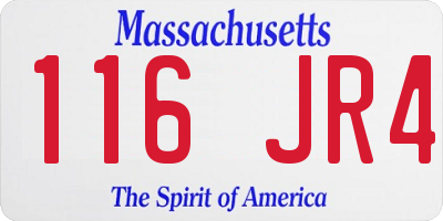 MA license plate 116JR4
