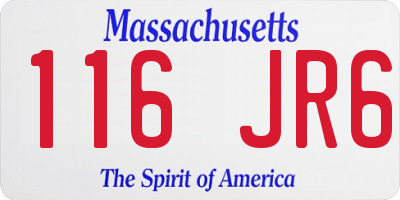 MA license plate 116JR6