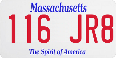 MA license plate 116JR8