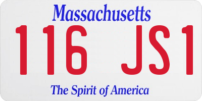 MA license plate 116JS1