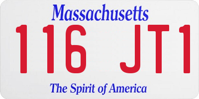 MA license plate 116JT1