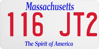 MA license plate 116JT2