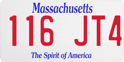 MA license plate 116JT4