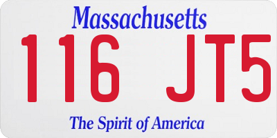 MA license plate 116JT5