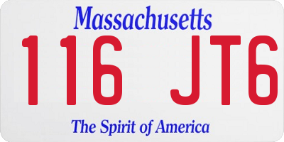 MA license plate 116JT6